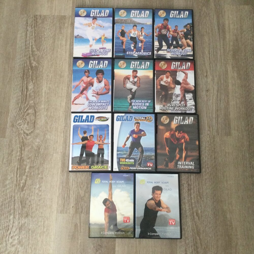 Bundle of 11 GILAD Bodies in Motion Step Workout Exercise Fitness DVDs